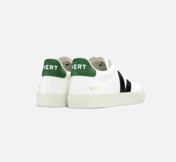 TÊNIS VERT CAMPO COURO EXTRA BRANCO PRETO E VERDE - Image 2