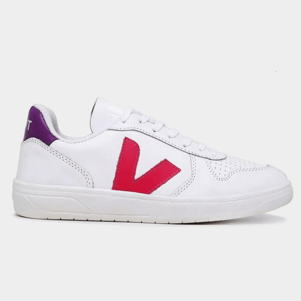 TÊNIS VERT V-10 COURO EXTRA BRANCO ROXO VIOLETA